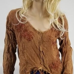 Unique PAPILLON Button Front Long Sleeve Blouse